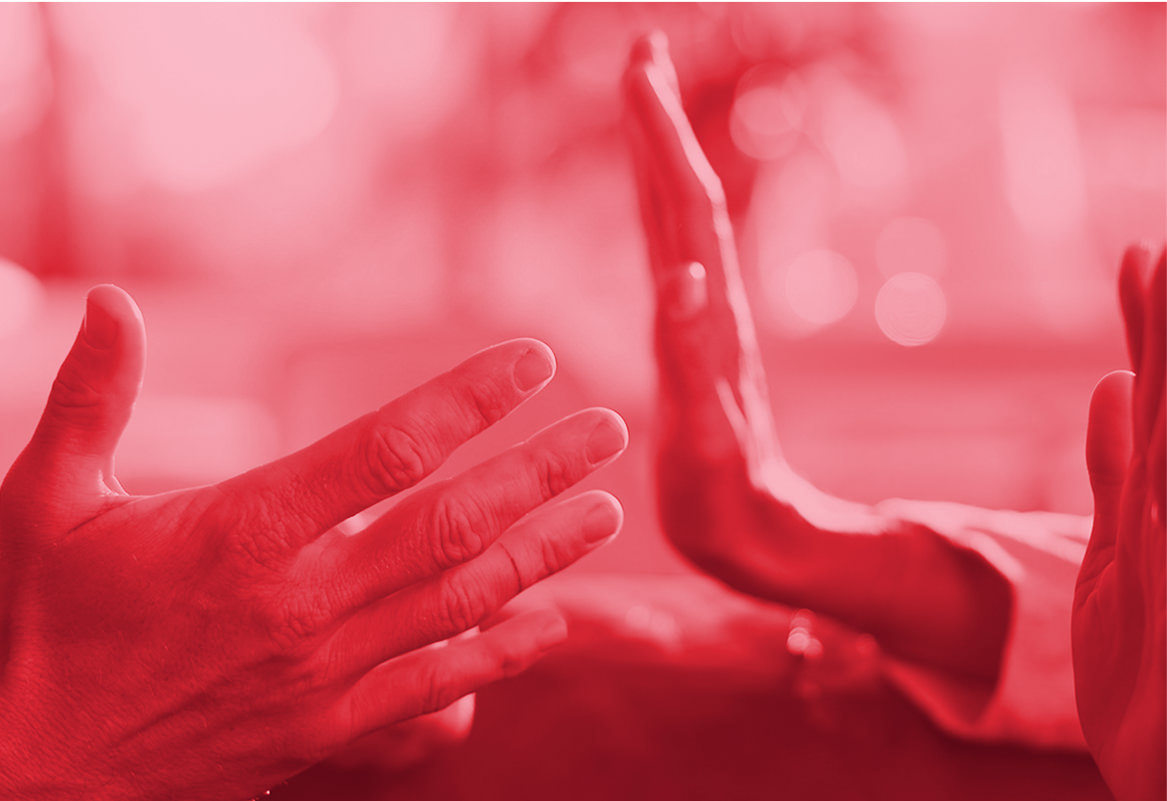 Hand gestures of people arguing