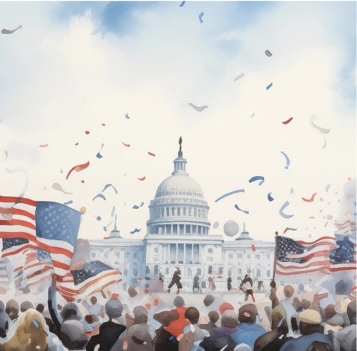 picture of the american people celebration together