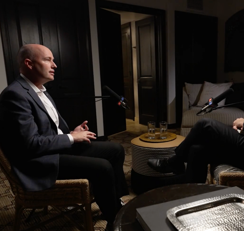 Coalition at a podium